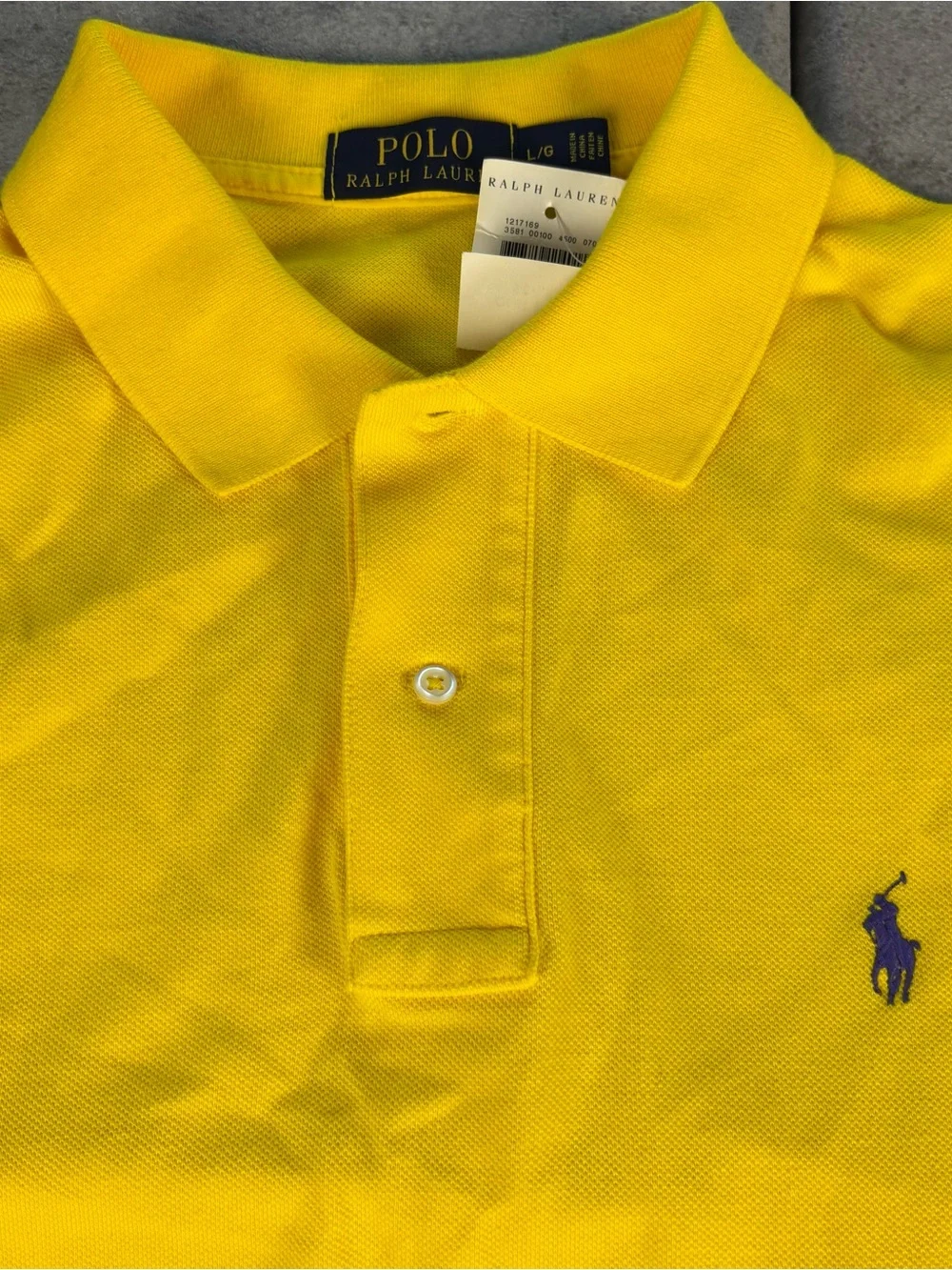 NWT yellow polo ralph lauren polo purple pony